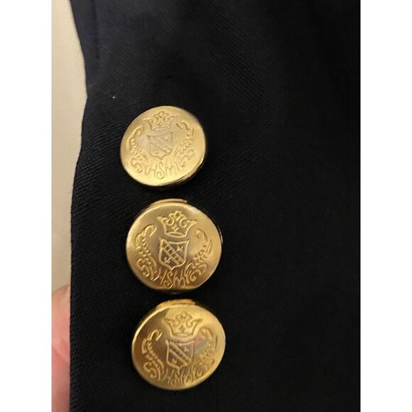 Hart Schaffner Marx Navy Blue Blazer Men's 44L Single Breasted 2 Button Brass - Picture 11 of 12